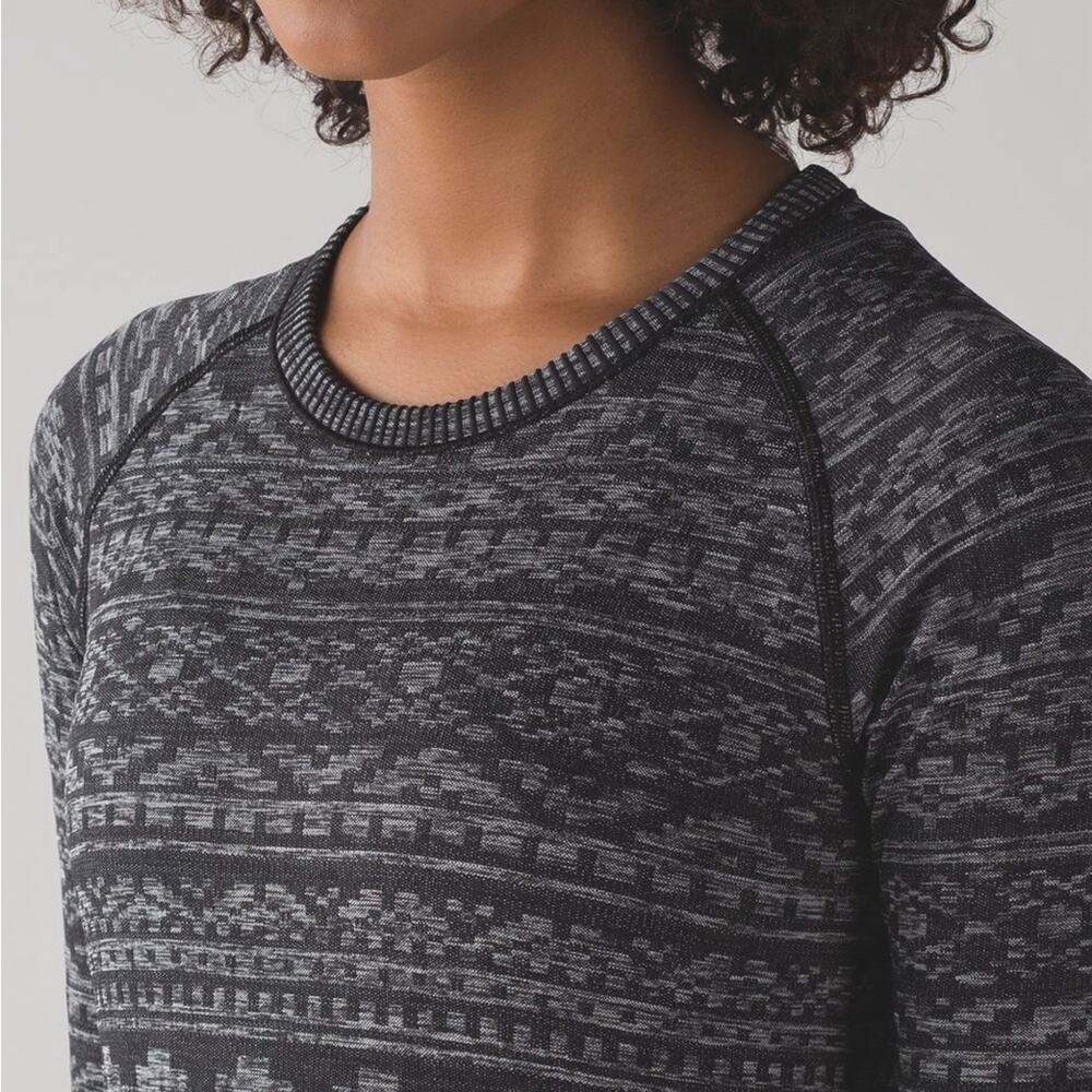 Lululemon Rest Less Aztec Heather Black Longsleeve | Women’s Small‎